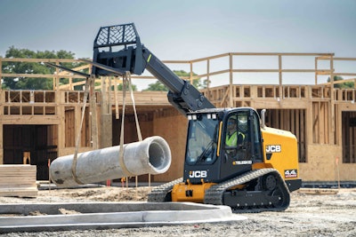 JCB's 4TS Teleskid could replace a compact telehandler on jobsites.