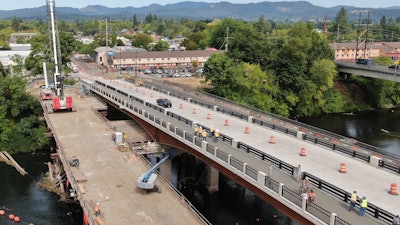The Van Buren Bridge's has been officially opened to eastbound traffic.