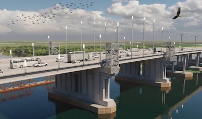 A rendering of how the final Calcasieu River Bridge might look.
