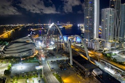 The two halves of the tallest of the Miami Signature Bridge's six arches were connected in July 2025.