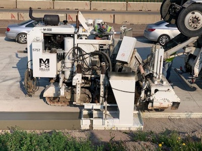 A Miller Formless paver at work in Minnesota.