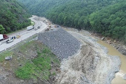 Crews work to repair Interstate 40 in North Carolina.