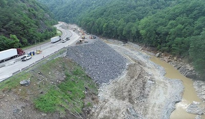 Crews work to repair Interstate 40 in North Carolina.