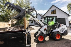 The new L35 is the largest small articulated loader in Bobcat's lineup, featuring a telescopic arm that extends more than 9 feet high.