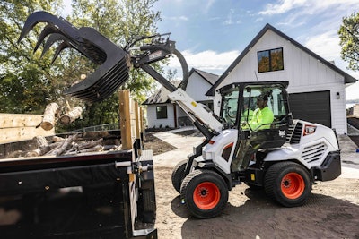 The new L35 is the largest small articulated loader in Bobcat's lineup, featuring a telescopic arm that extends more than 9 feet high.