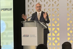 Anthony Fassino, group president of Caterpillar Construction Industries, speaking at an American Road & Transportation Builders Association event.