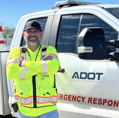 Karl Lopez, seen here, was assisting with flood relief efforts in Globe, Arizona, the night he saved an injured 15-year-old boy.