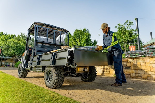 The Kubota RTV-X Long Bed can be converted to flat bed with its adjustable side rails and tailgate.