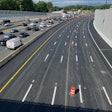Lanes on the outer portion of the Beltway for northbound I-495 traffic approaching Live Oak Drive, May 2025.