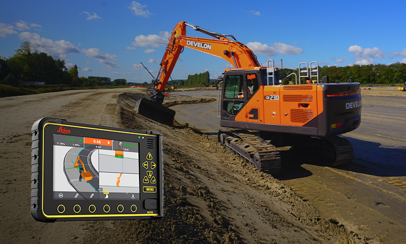 Develon And Leica Geosystems Expand 3 D Machine Control Availability To All 9 Series Crawler Excavators