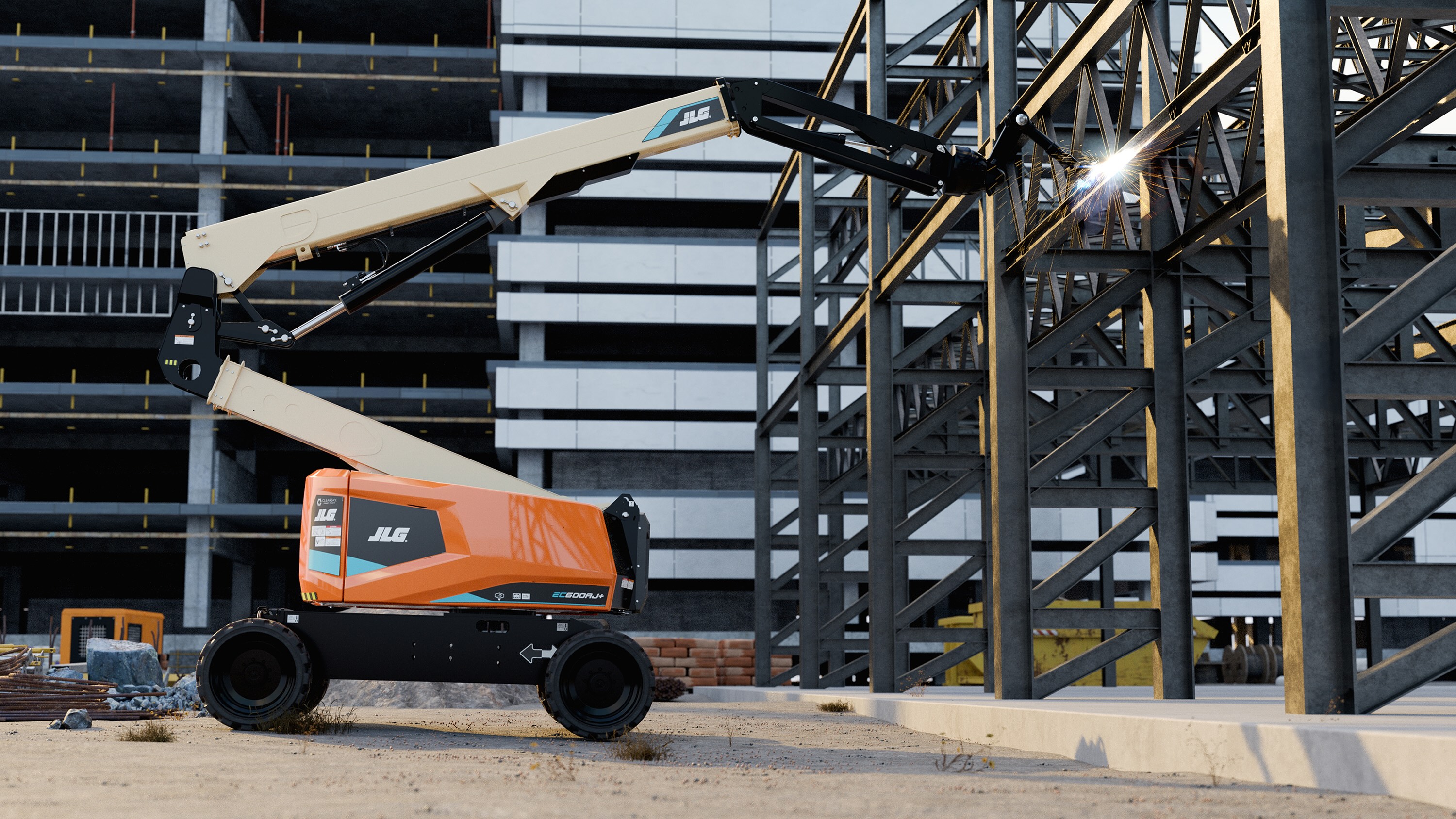 JLG's award-winning electric, articulating EC600AJ concept boom lift.