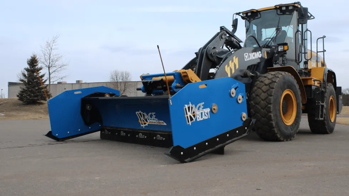 Kage Debuts SnowStorm Blast Steel Snow Pusher for Wheel Loaders, Tractors