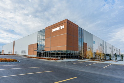 Komatsu's new Alberta parts center, seen here, will fully open next year.