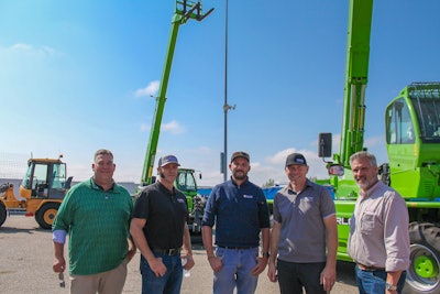 Left to right: Jon Stephenson (Merlo America Sales at TranSource) Denny Bouchard (North Dakota Territory Manager at TranSource), Chris Cote (Bierschbach Equipment & Supply), Todd Wilkison(Equipment Sales Manager at TranSource) and Daniel Thome (Merlo America Sales at TranSource)