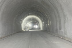 A view inside the repaired westbound Green River Tunnel, which was burnt black in February from a deadly fire.