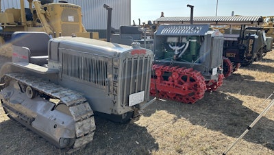 A 1929 Caterpillar Twenty, 1922 Holt 5-Ton and 1925 Best 30 all in a row at the Historical Construction Equipment Association's annual show.