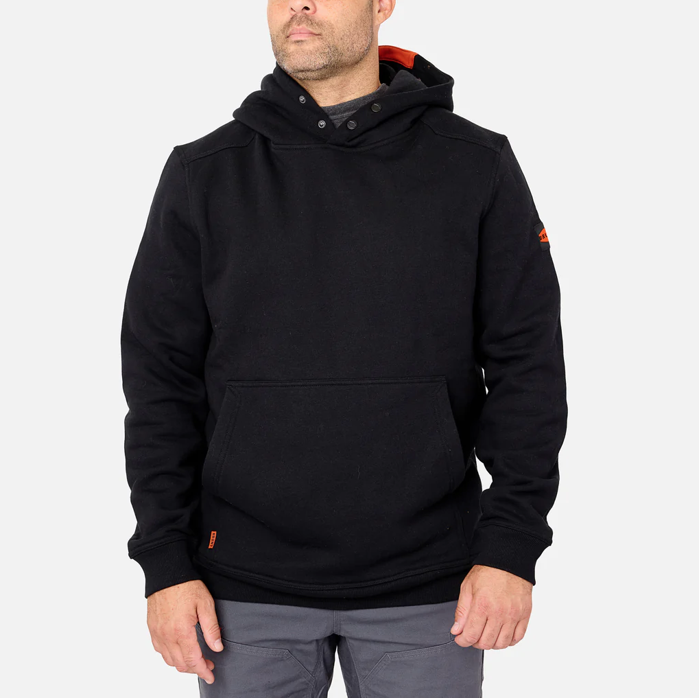 The Shelvin Hoodie features an extra-large front pocket that can hold tools when necessary.