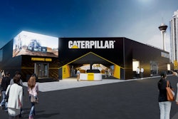 Rendering of the entrance of Caterpillar's 2026 ConExpo-Con/Agg exhibit, located in the Festival Grounds.