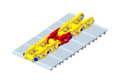 Cat Track Clamp Master Link rendering on an excavator track