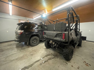 With flip-down rear seats, the four-seat configuration Pioneer has the exact dimensions as a two-seat model, making it more compact and maneuverable than other machines in the category.