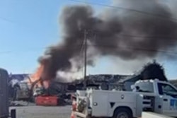 A house in Alameda County, California, exploded December 11 following a natural-gas line strike on a construction site.