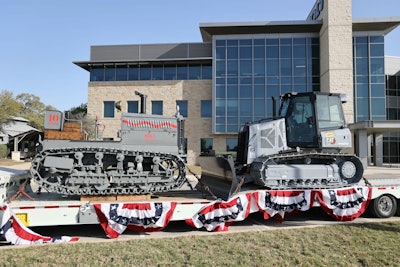 Cat Holt rolled out a 1925 Holt 10-Ton tractor to show with its 2025 Centennial Grey Cat D3 that was delivered to the San Antonio dealership to celebrate Caterpillar's 100-year anniversary.