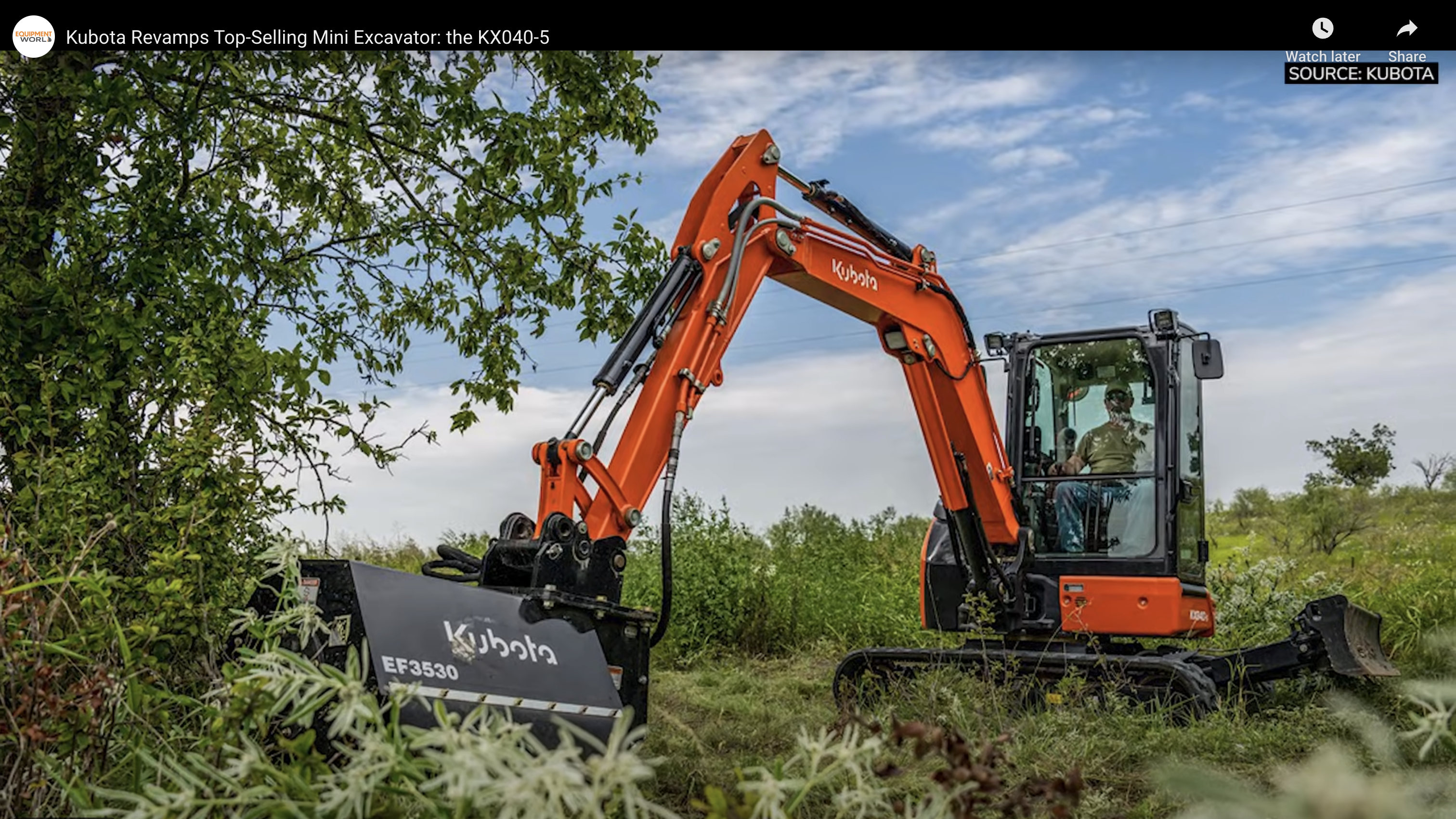 Kubota's new KX040-5 mini excavator was the most-viewed 'Closer Look' video of 2025 on equipmentworld.com.
