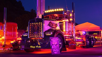Impressive, no doubt. The truck features lights under the steps, inside the breathers, behind the grille and just about anywhere else you can think to add lights.