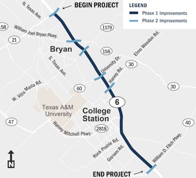 Ten key interchanges along the 12-mile corridor will receive improvements.