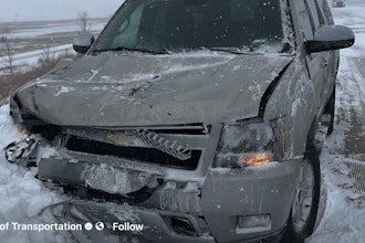 This SUV was damaged after crashing into a snowplow in Iowa, where the DOT has reported eight crashes with its plow trucks during recent winter weather. Ohio and New York DOTs have also released videos of snowplow crashes due to reckless drivers.