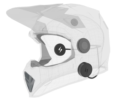 The Syphon SoundPro's controller can be attached anywhere on the exterior of the helmet.