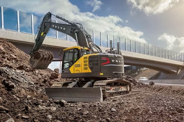 Volvo says its new ECR355 is designed for work in tight spaces with increased lift power and tractive force.