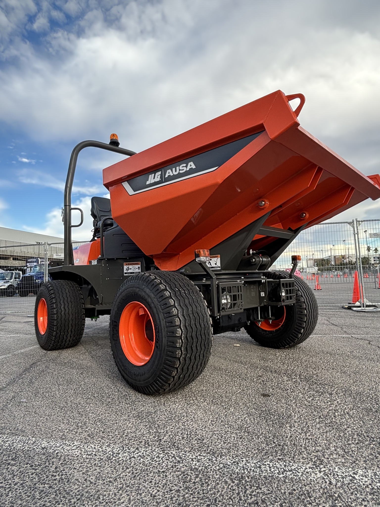 A rebranded 'JLG Ausa' wheeled dumper makes its debut at World of Concrete 2026.