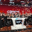 EquipmentShare co-founders and brothers Jabbok and Willy Schlacks ring the NASDAQ stock exchange's opening bell January 23.