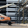 JLG's new robotic end effector system on an electric EC600AJ boom lift.