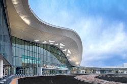 The newly renovated exterior for the Central and North halls of the Las Vegas Convention Center.