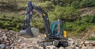 Volvo Ec65 Compact Excavator Rock