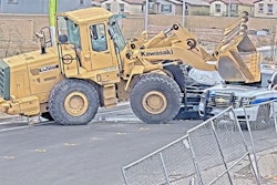 A 33-year-old man is accused of hopping the fence of a construction site January 4, hotwiring a Kawasaki wheel loader, trying to run over police and crashing into two police vehicles in Henderson, Nevada. The man was shot twice by officers.