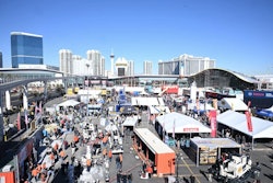 An outdoor lot at the 2025 World of Concrete show in Las Vegas.
