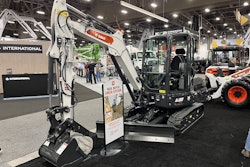 A Bobcat E38 mini excavator equipped with depth check technology