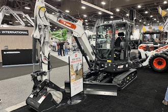 A Bobcat E38 mini excavator equipped with depth check technology