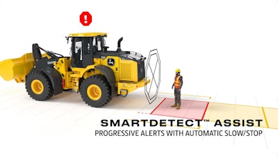 SmartDetect Assist automatically slows and stops the machine when nearing an obstacle.