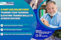 2-part online training event for elevating trainer skills, featuring smiling professional