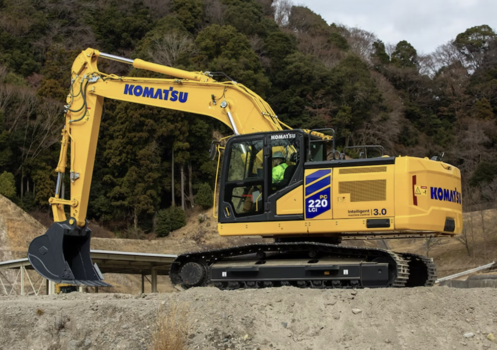 Third-quarter construction equipment net sales in North America rose on improved selling prices and a depreciating yen.