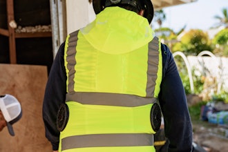 Tern's cooling system features two fans, seen here, embedded into the rear of the vest.