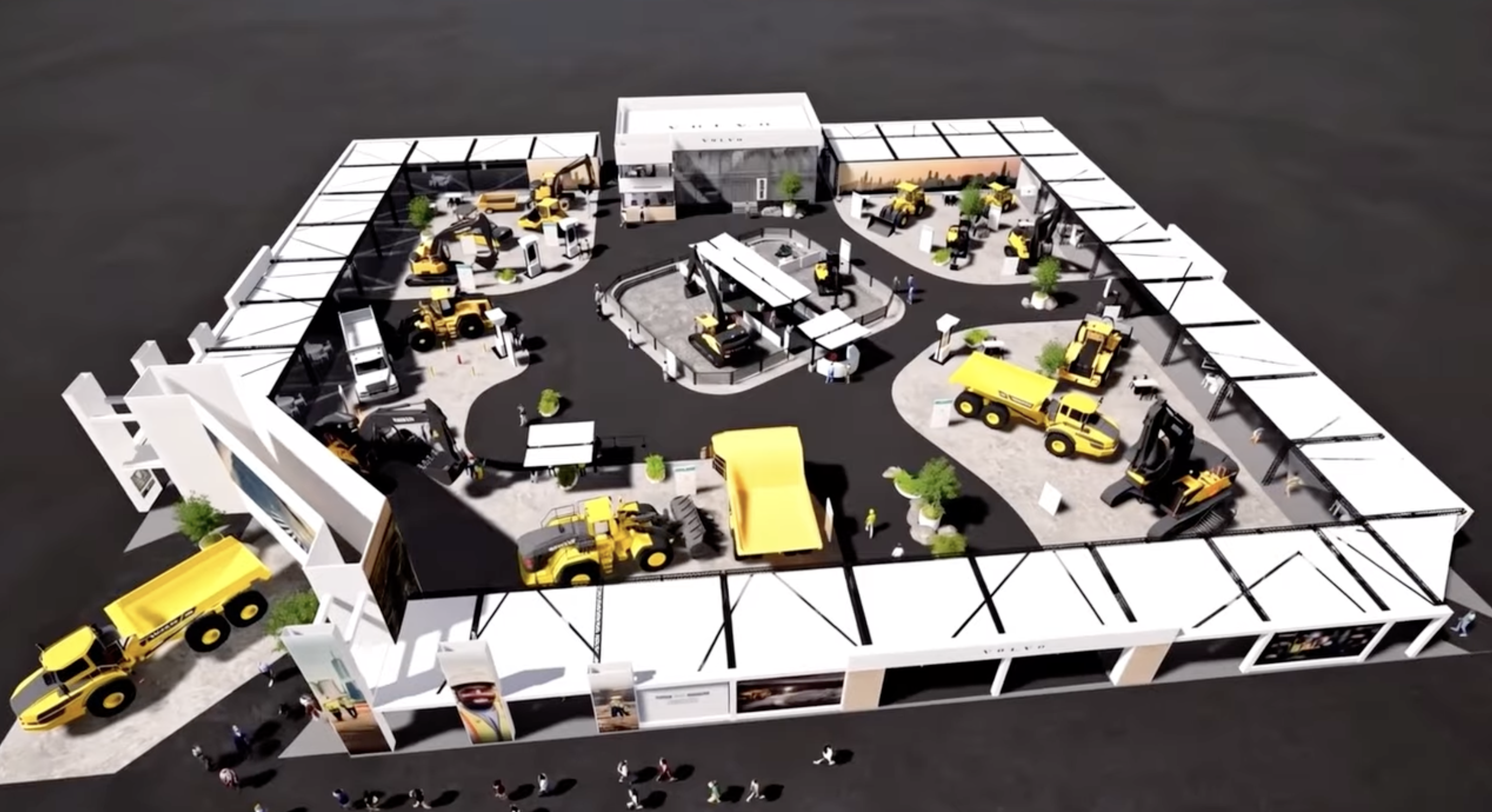 An artist's rendering of Volvo CE's planned 55,000-square-foot ConExpo booth.