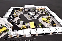 An artist's rendering of Volvo CE's planned 55,000-square-foot ConExpo booth.