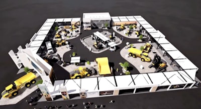 An artist's rendering of Volvo CE's planned 55,000-square-foot ConExpo booth.