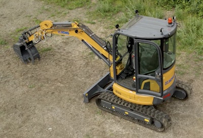 The 4.2-metric-ton XE35U runs on a 24.4-horsepower Yanmar diesel engine, has a dig depth of 10 feet, and dig reach of 17 feet 5 inches.