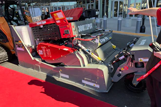 The new Asphalt Zipper 300XLP, shown here at ConExpo 2026, can cut down to 10 inches and at 30 inches wide for trenching on asphalt and milling roads for repairs.